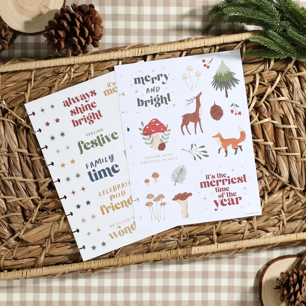 Happy Planner Woodland Seasons Christmas recharge 4 mois Noël