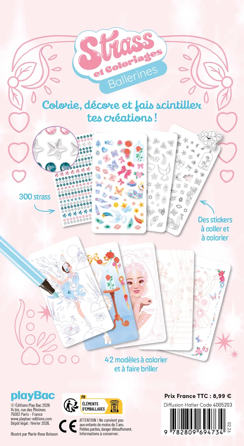 Frigobloc Strass et coloriages Ballerines cahier coloriage strass