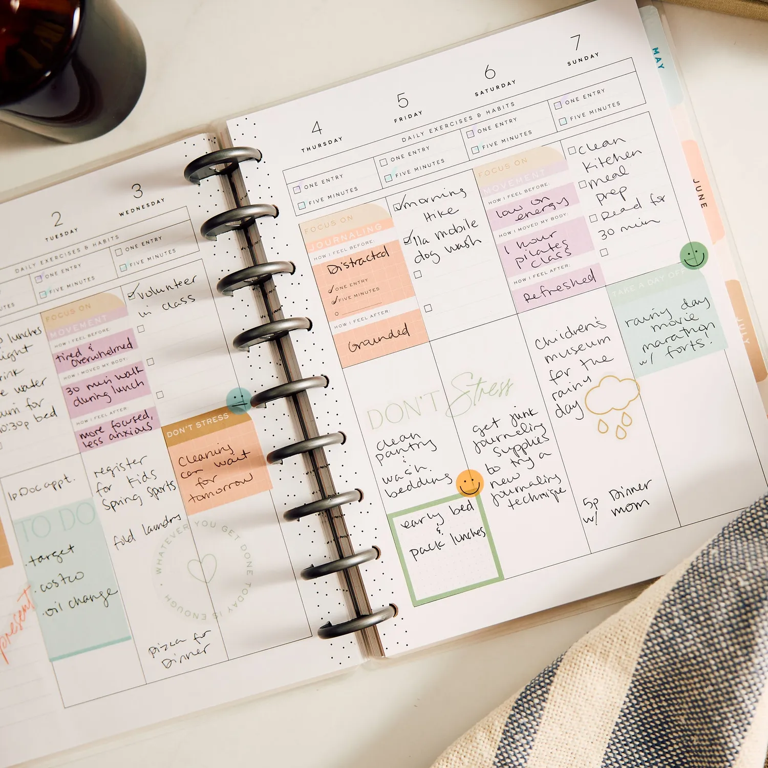Happy Planner Hushed Hues 2027 agenda Classic 12 mois stress