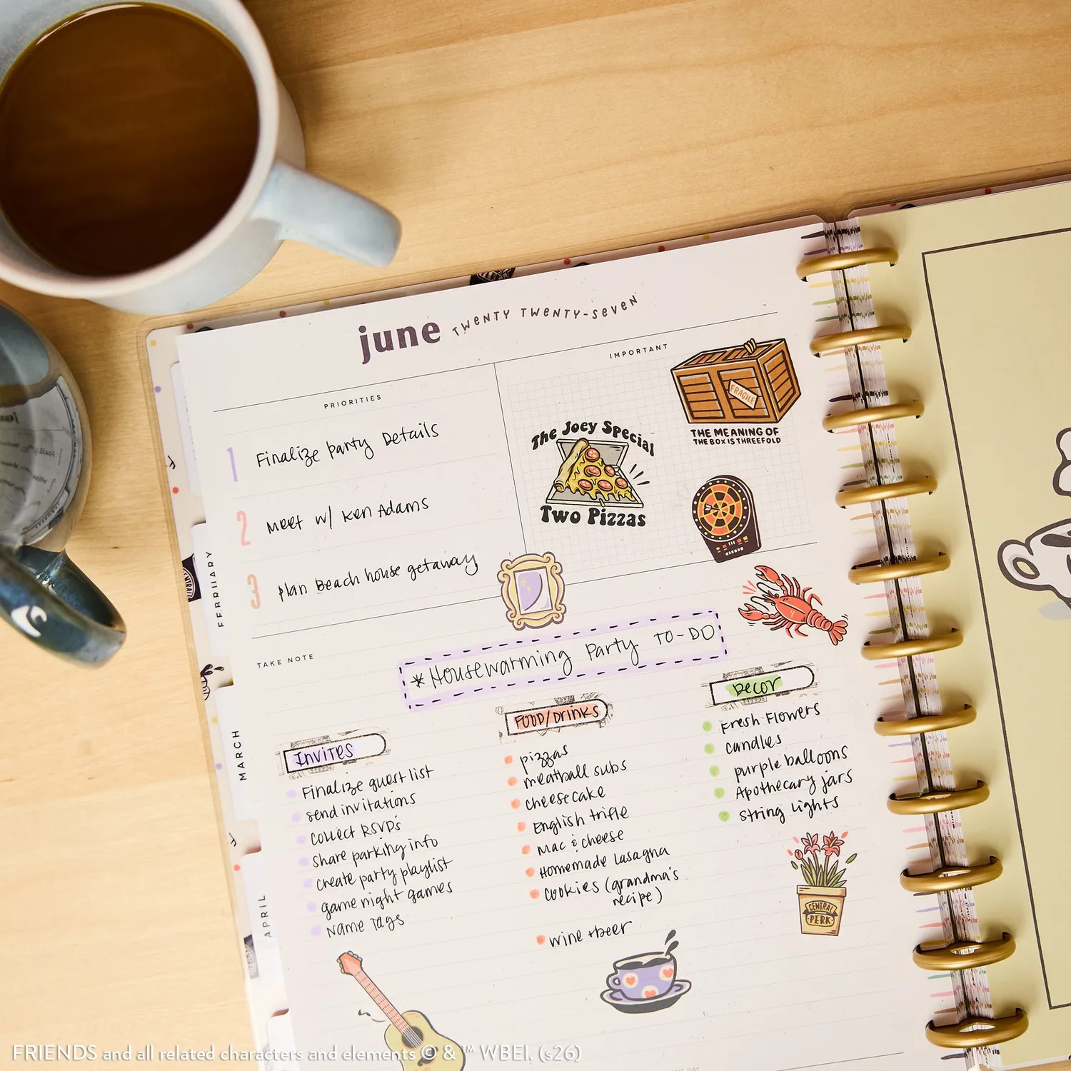Happy Planner Friends agenda dashboard Big 12 mois 2027