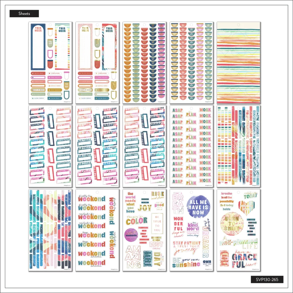 Happy Planner Effortless Grace Value Pack autocollants 772 colorés
