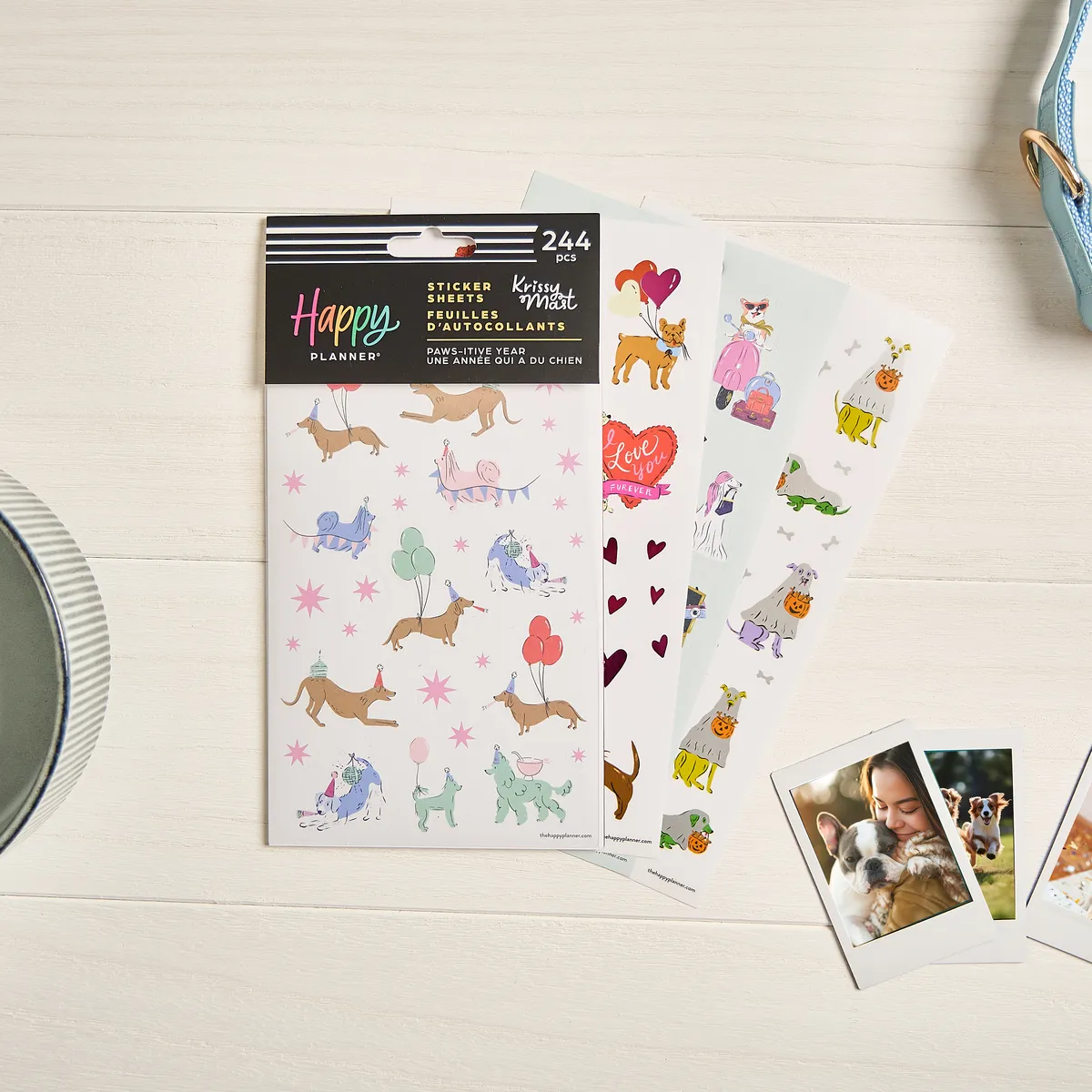 Happy Planner Pawsitive Dogs stickers 10 feuilles 244 chiens