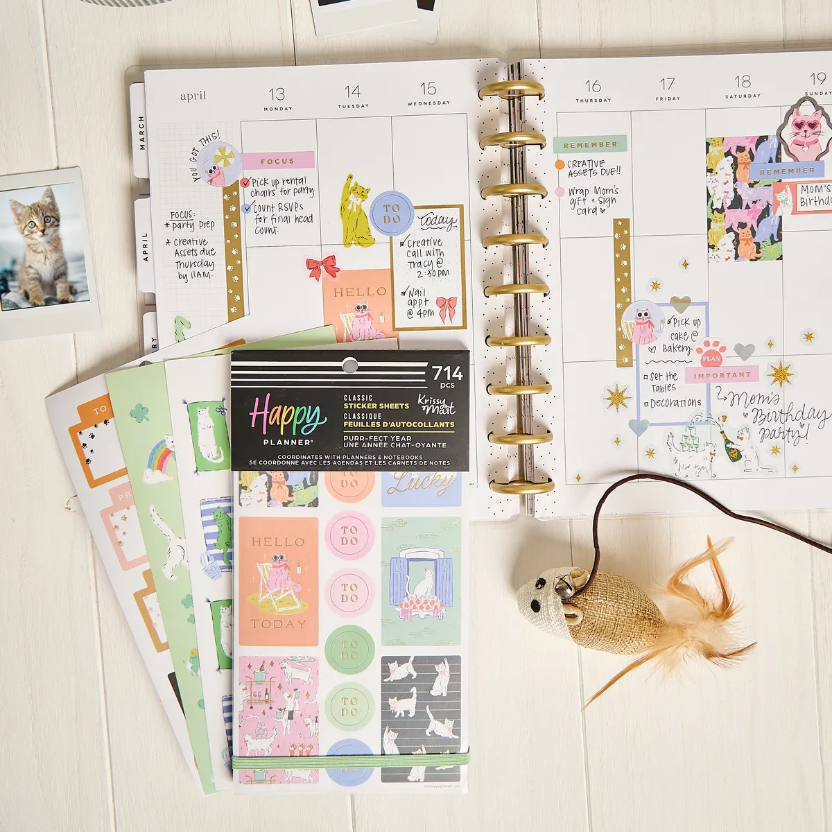Happy Planner Purrfect Cats carnet stickers 30 feuilles 714 pièces