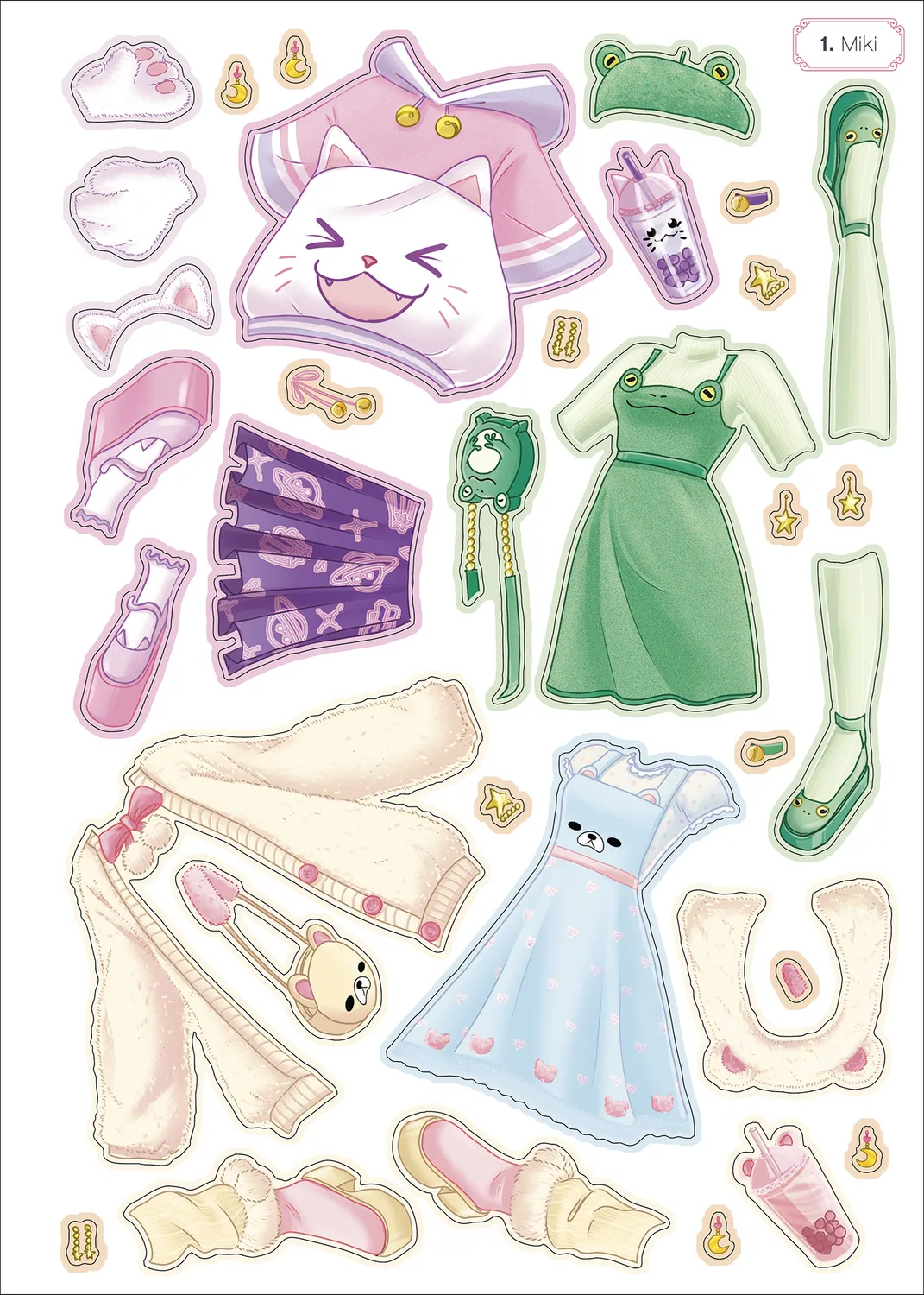 Frigobloc Je crée ma mode cahier Kawaii 2026 stickers