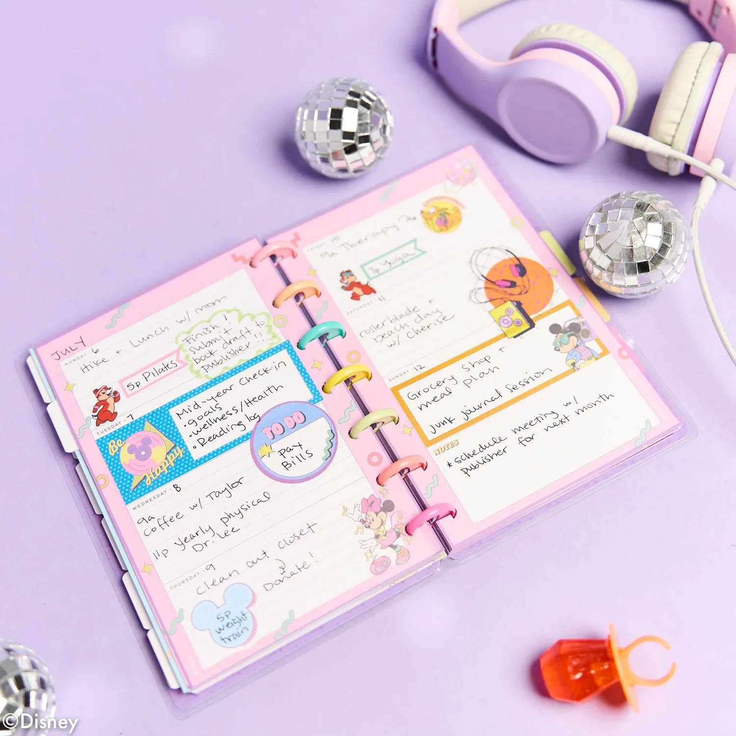 Happy Planner Disney Mickey agenda horizontal mini non daté