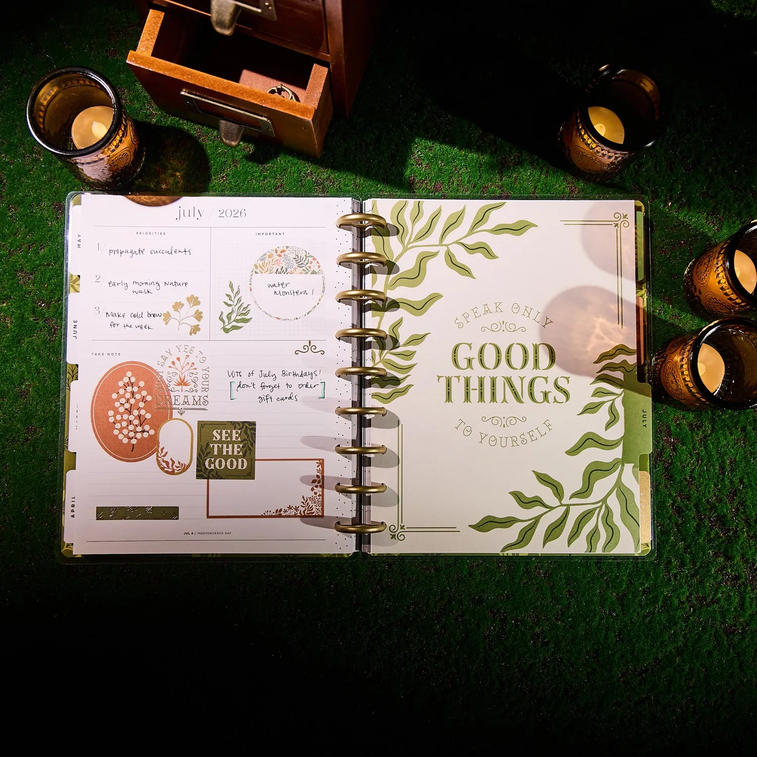 Happy Planner Herbarium agenda 2026 Classic horizontal 12 mois