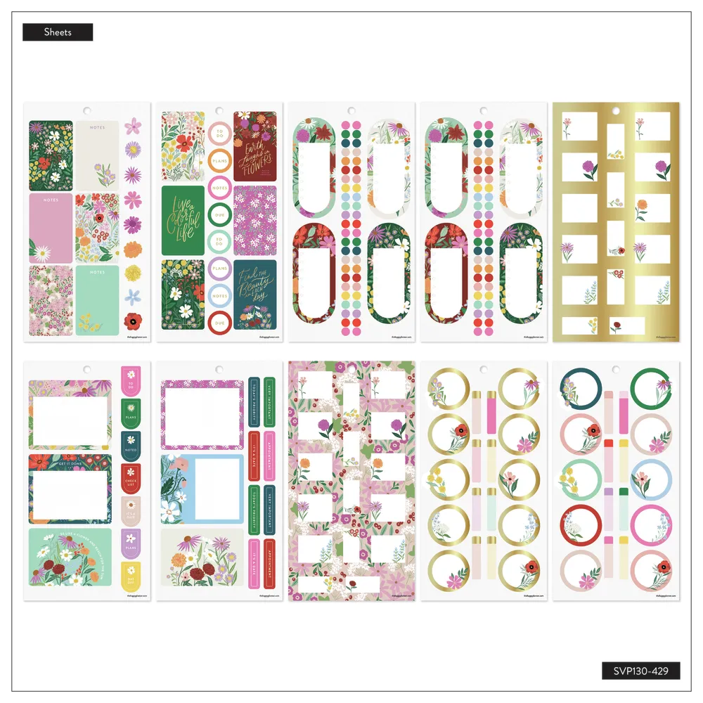 Happy Planner Blooming Bouquet stickers Classic 507 pièces floral