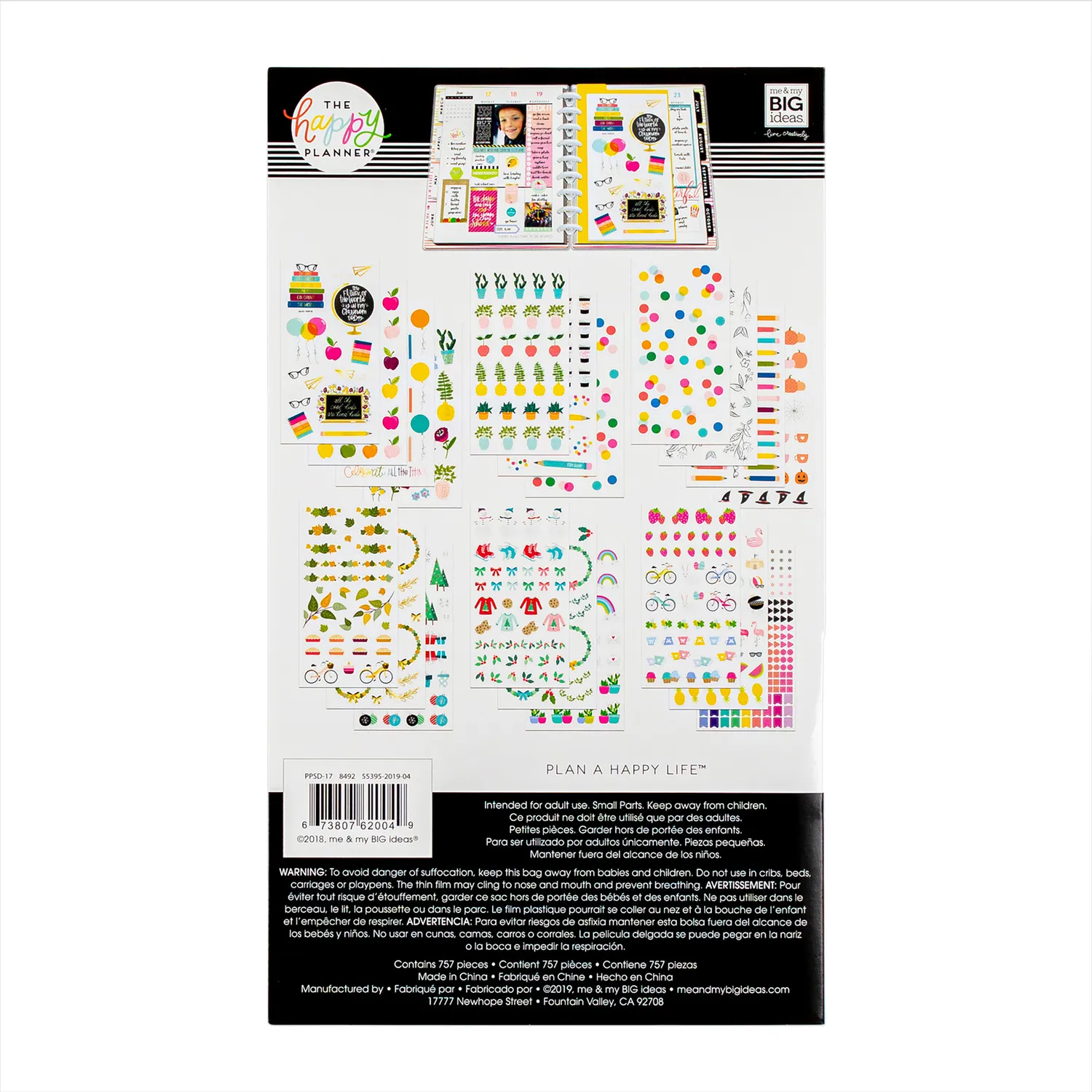 Happy Planner Teacher Icons stickers école snap-in 757 pièces