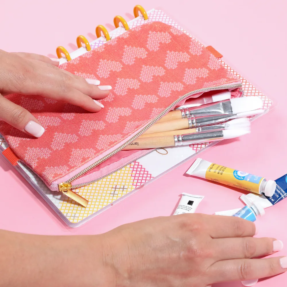 Happy Planner Miss Maker trousse à crayons élastique cœurs