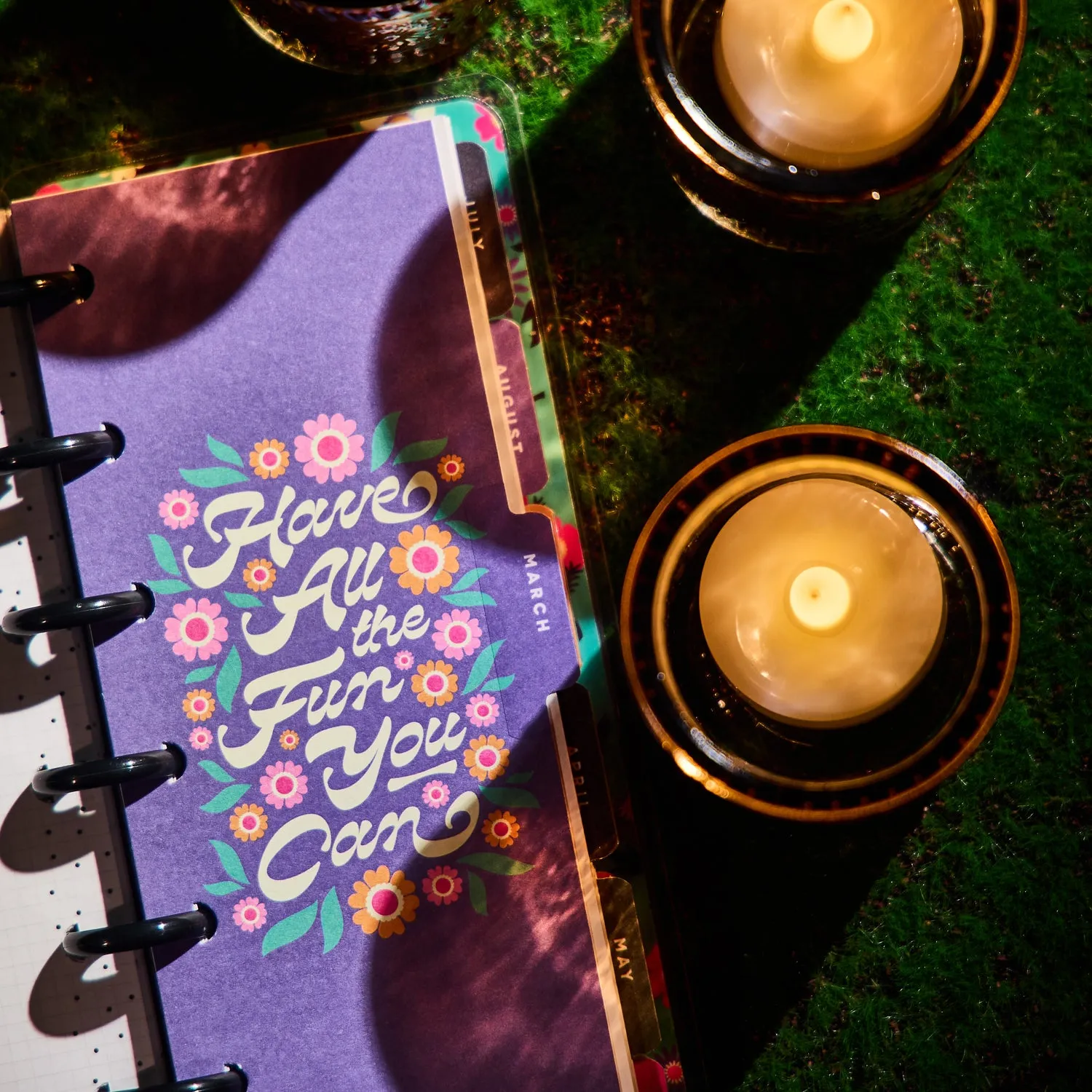 Happy Planner Florescent Florals agenda Skinny Mini 2026
