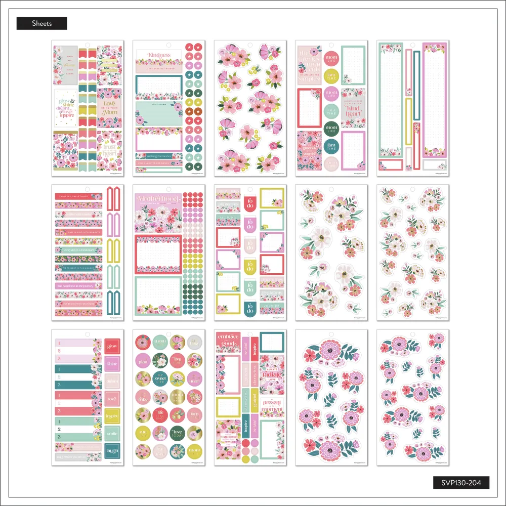 Happy Planner Mom's Fresh Bouquet stickers 30 planches 617 fleurs