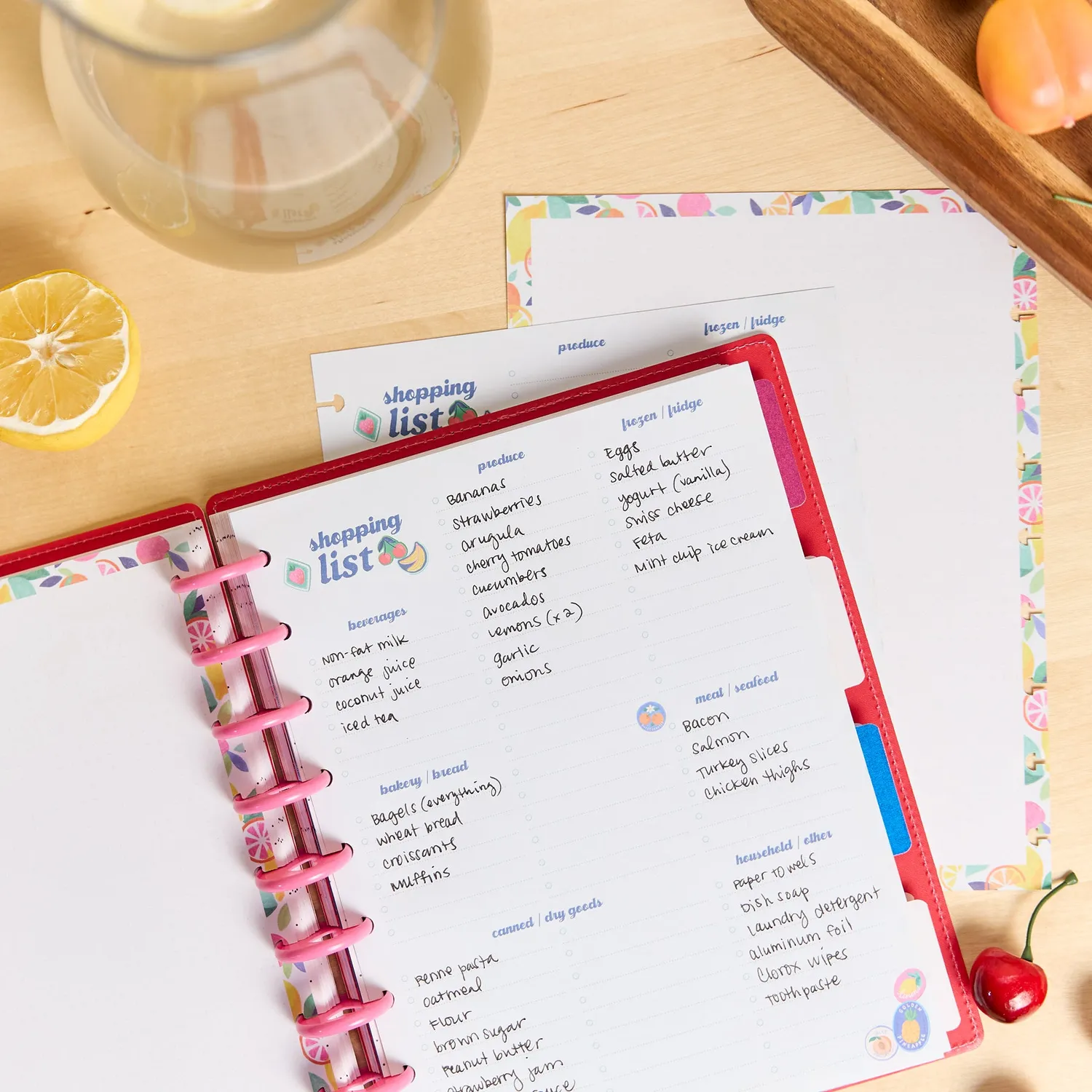 Happy Planner Sunshine Splash liste courses papier Classic 40 feuilles
