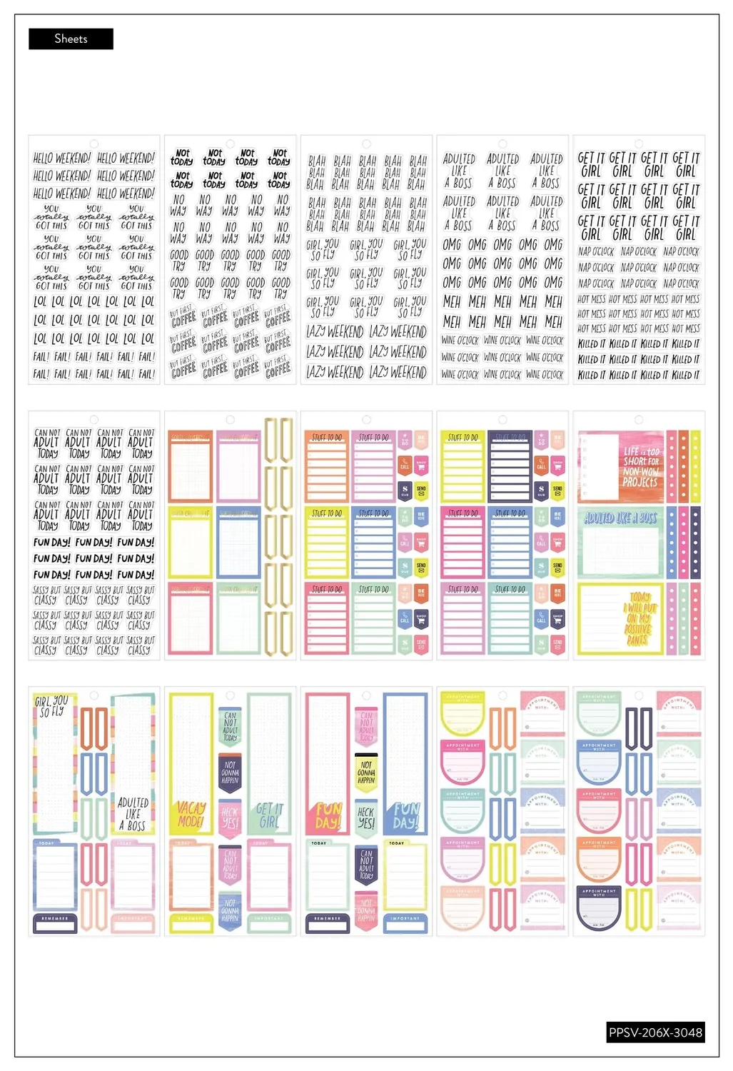 Happy Planner LOL Quotes stickers citations 848 stickers