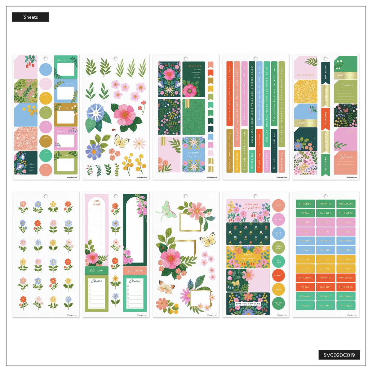 Me & my big ideas Midnight Meadow stickers fleurs 543