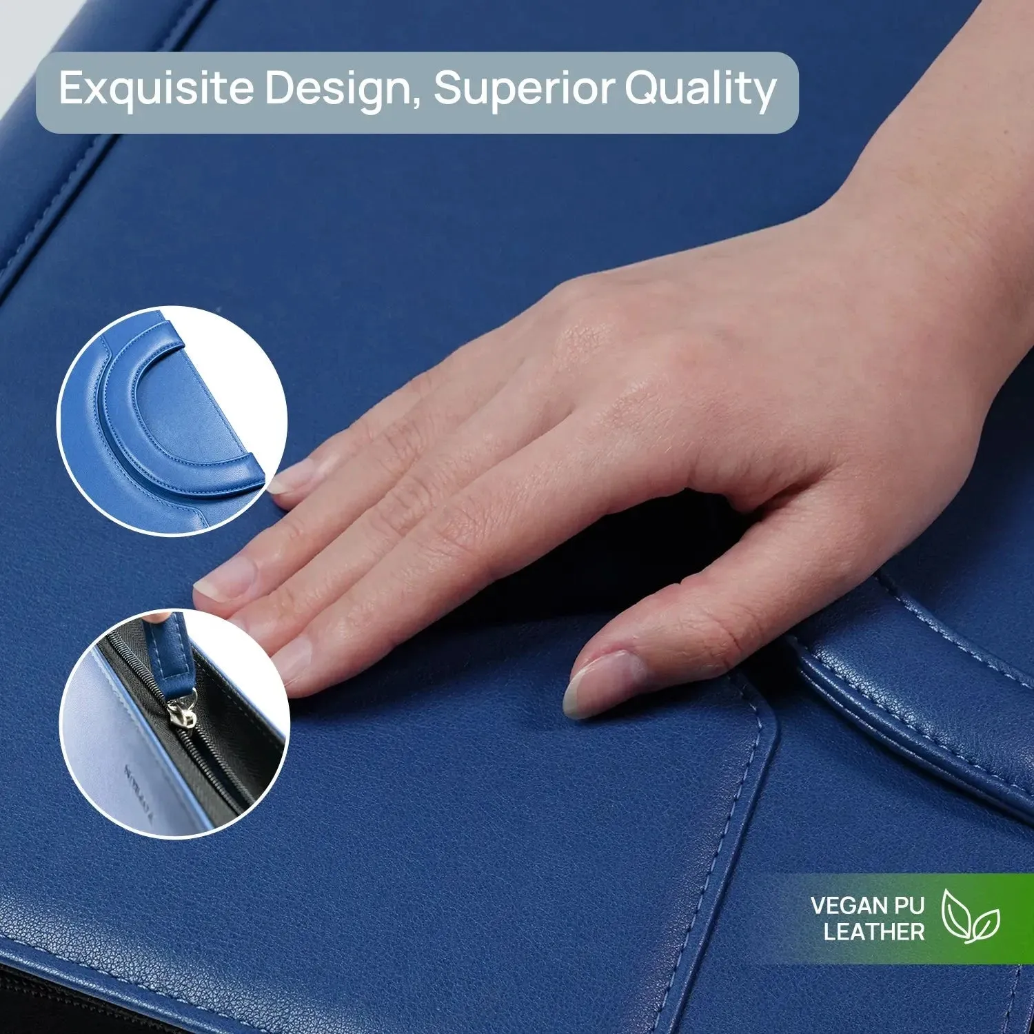 Poprun PF1113PU-BL conférencier zippé bleu avec bloc