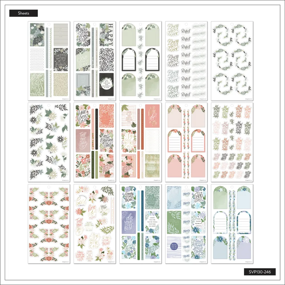 Me & my big ideas Floral Color Story stickers value pack 433 fleurs