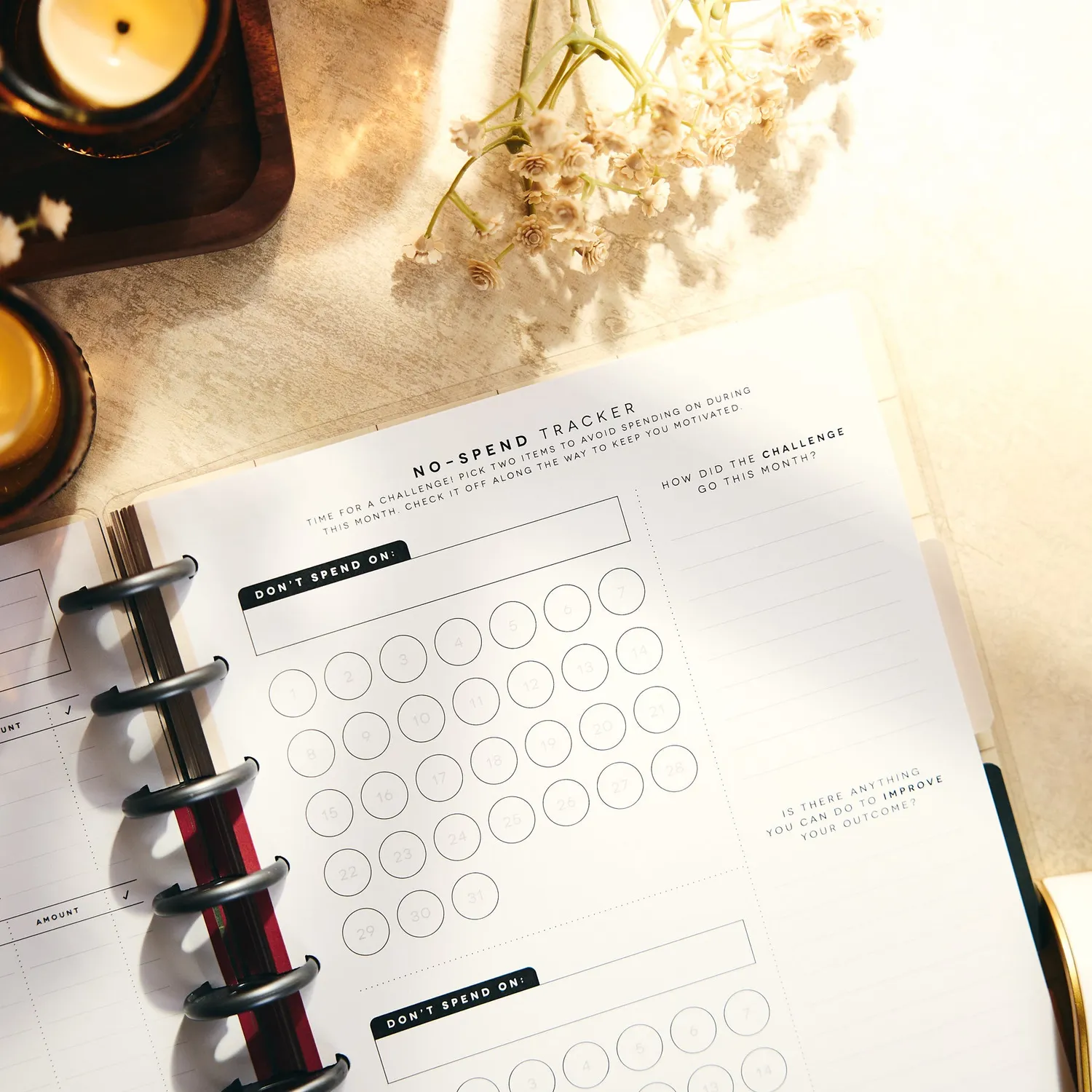 Happy Planner Amber Oak journal budget guidé 80 feuilles
