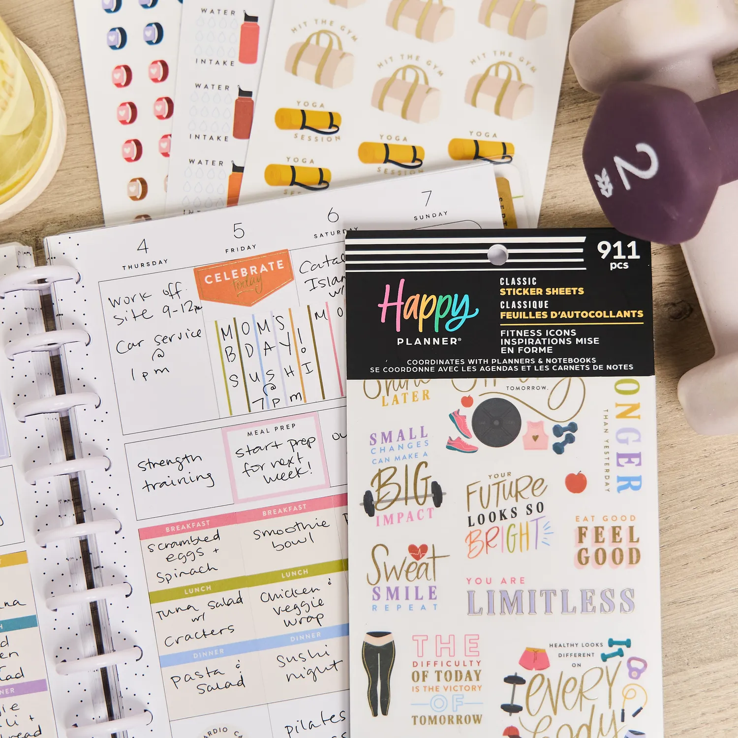 Happy Planner Fitness Icons stickers value pack 911 sport