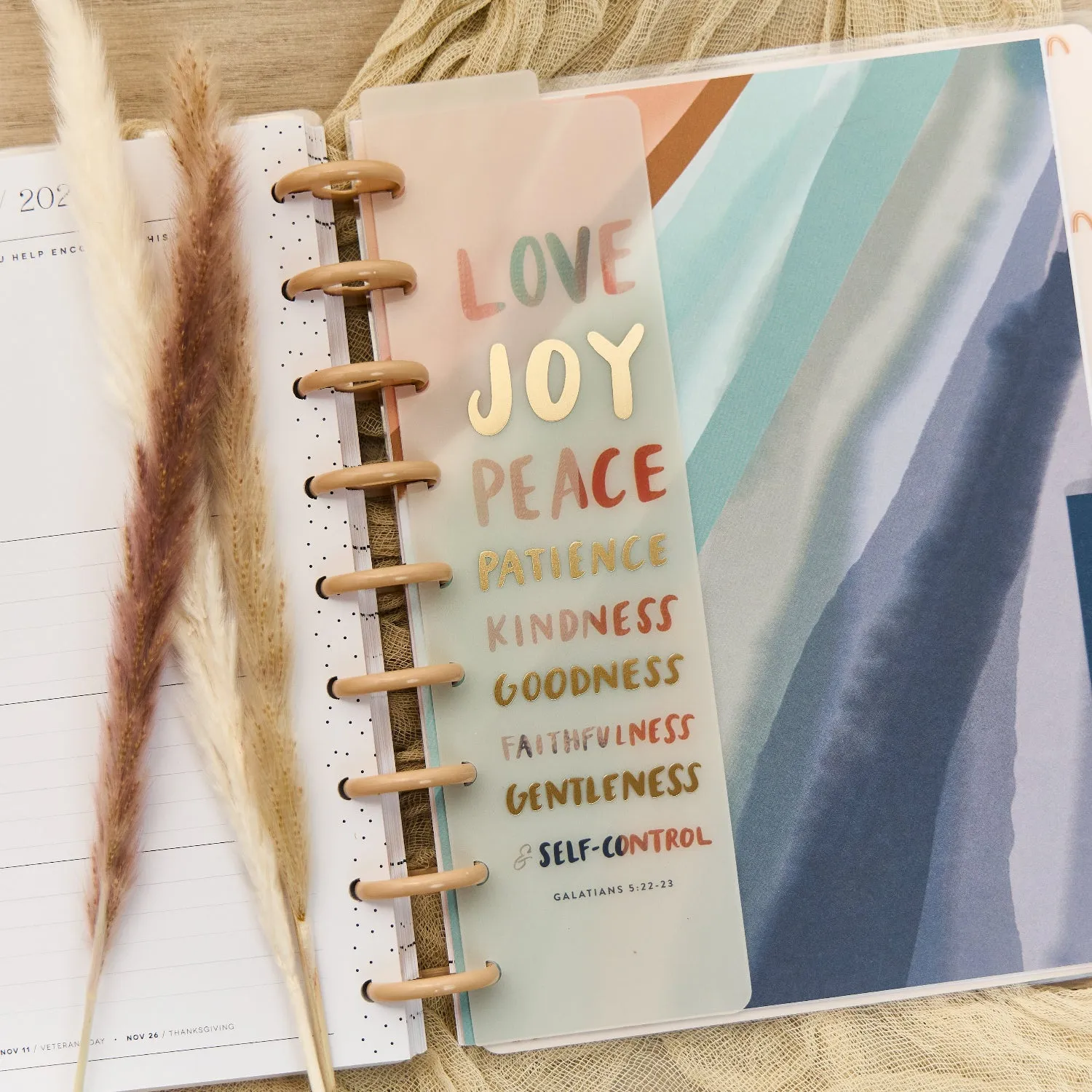 Happy Planner Watercolor Grace Faith marque-pages Classic lot 3