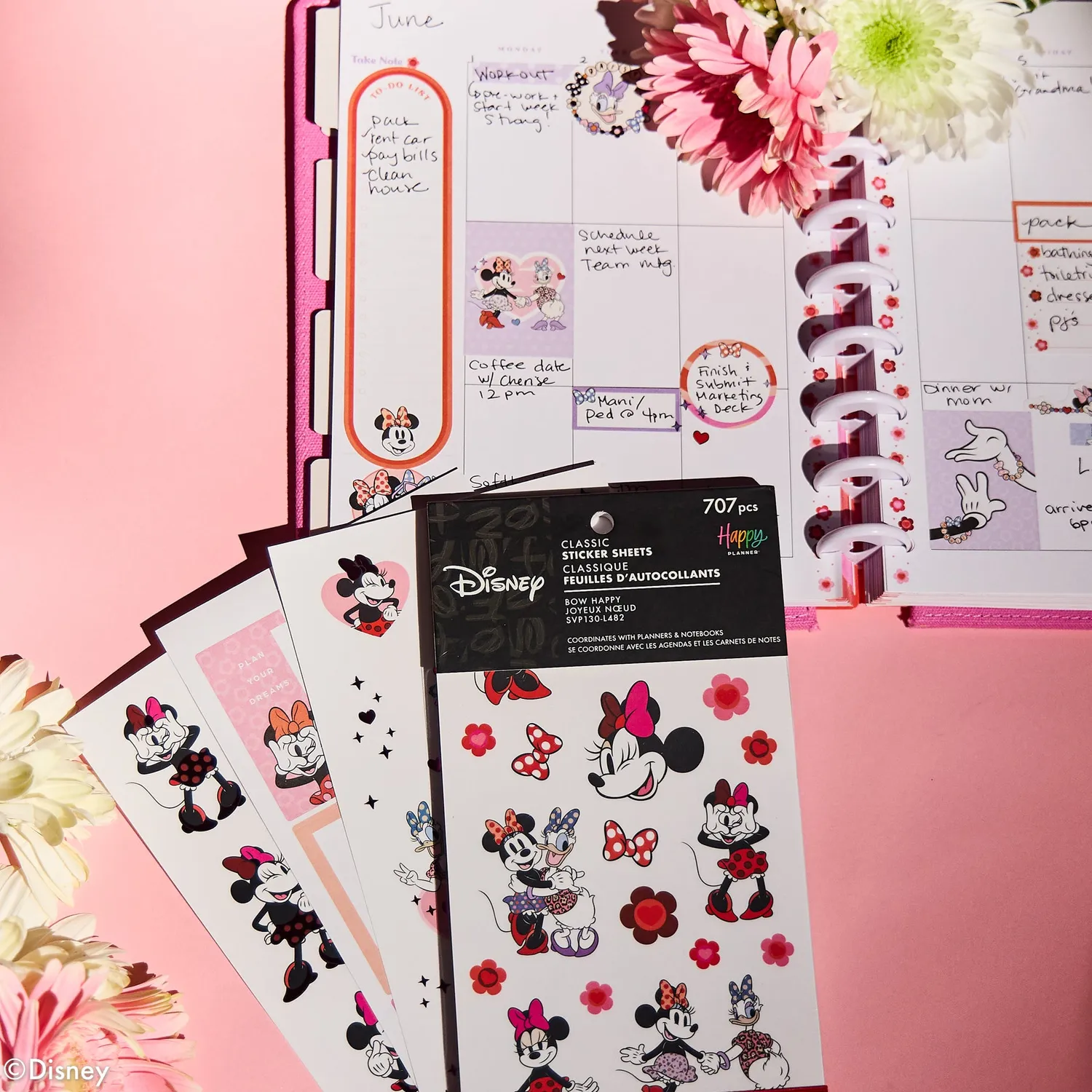 Happy Planner Disney Minnie Mouse stickers 30 feuilles