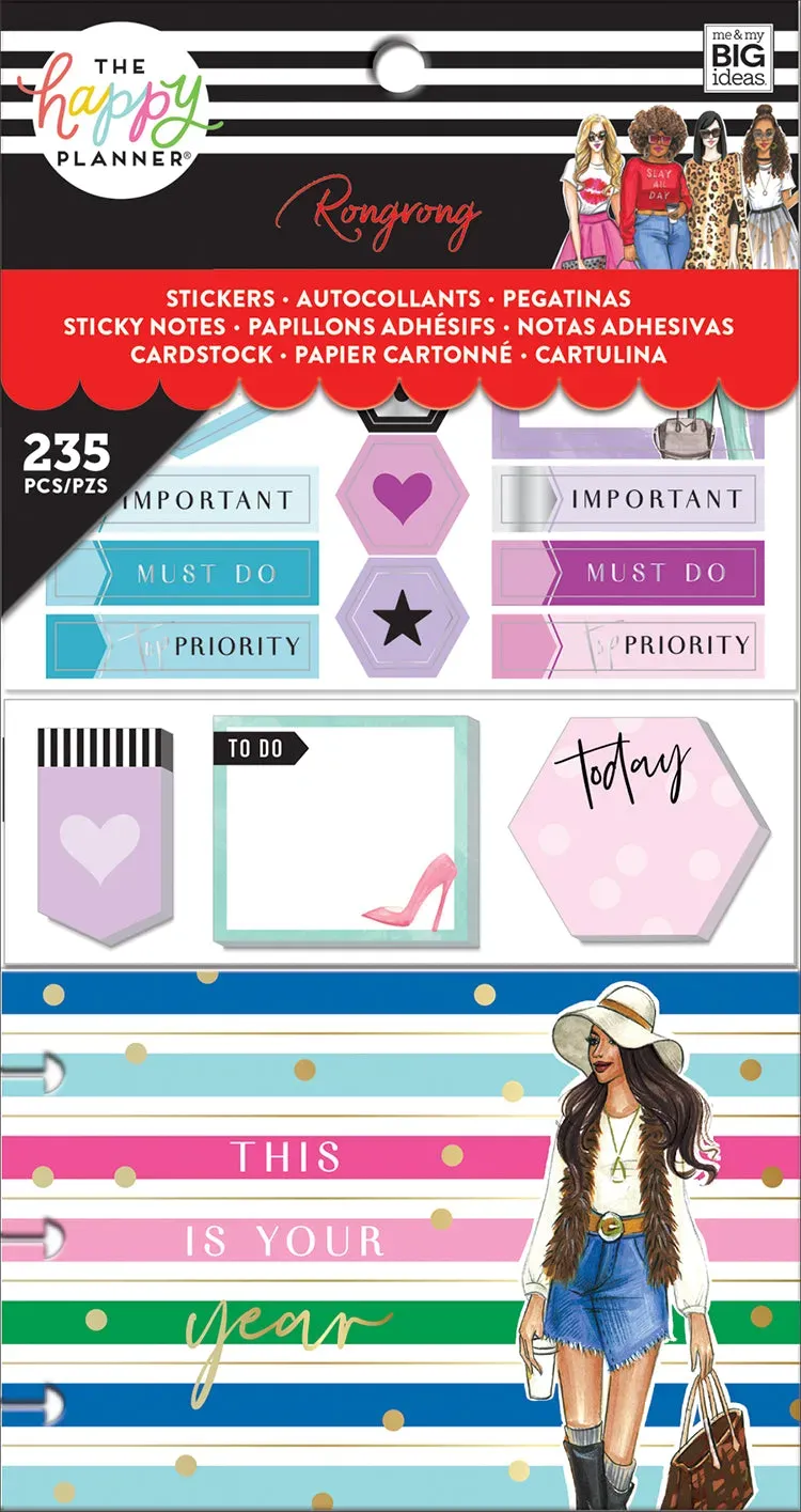 Happy Planner Rongrong pack accessoires stickers notes cartes