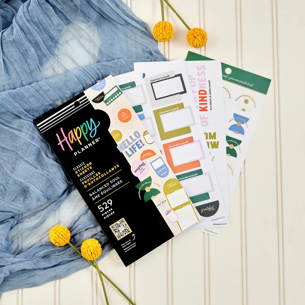 Happy Planner Balanced Soul livre stickers bien-être
