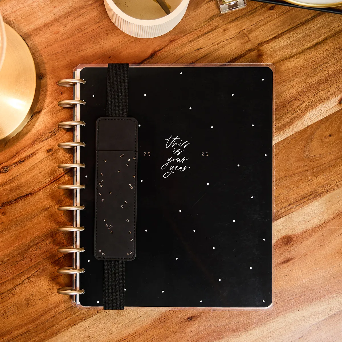Happy Planner Dainty Neutrals porte-stylo noir élastique