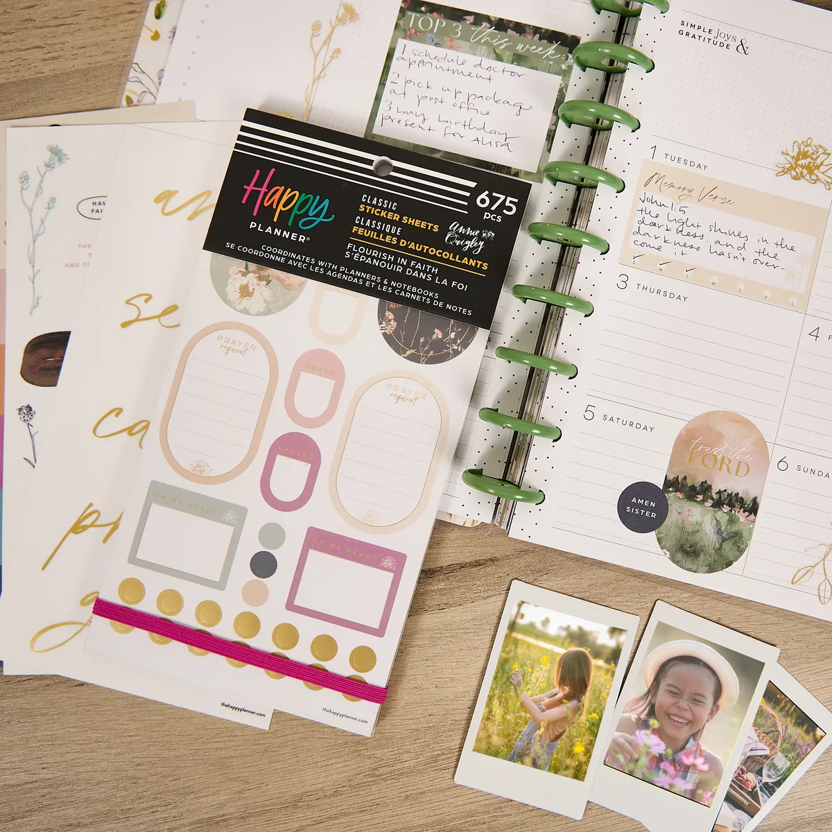 Happy Planner Flourish in Faith stickers foi 30 feuilles 675 pièces