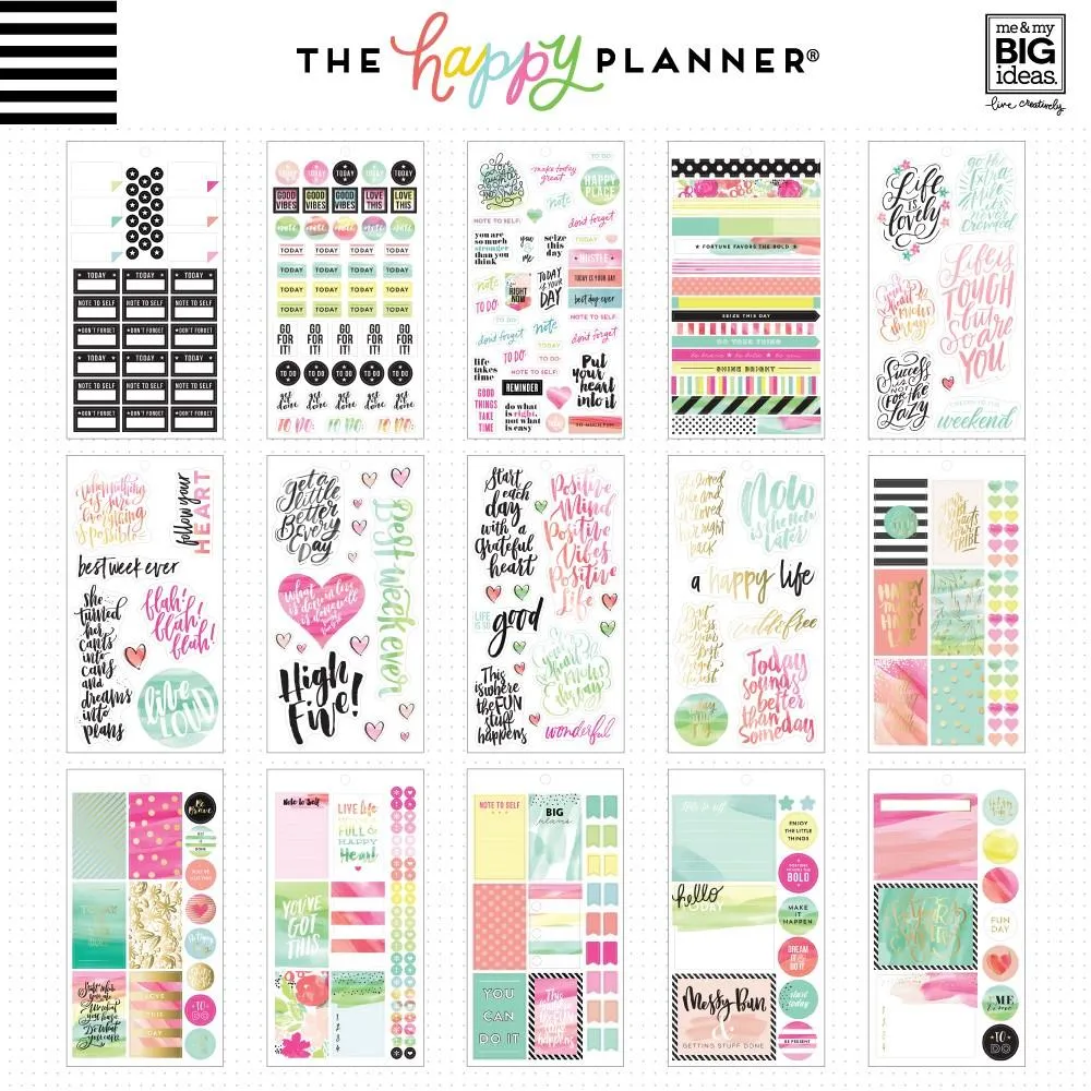 Happy Planner Watercolor stickers aquarelle doré 1078