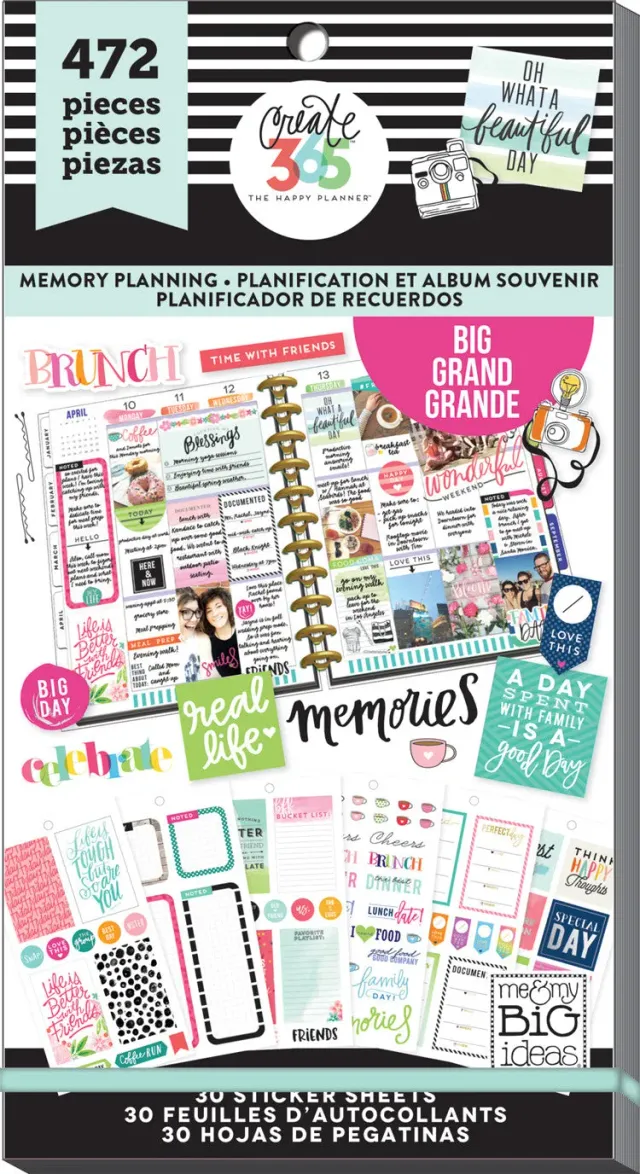 Happy Planner Memory Planning Value Pack BIG stickers 472 doré