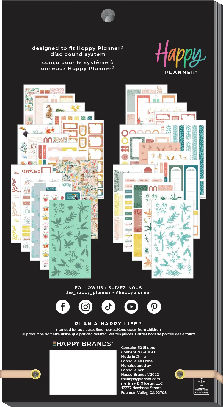 Happy Planner Wild Jungle Value Pack stickers 30 planches