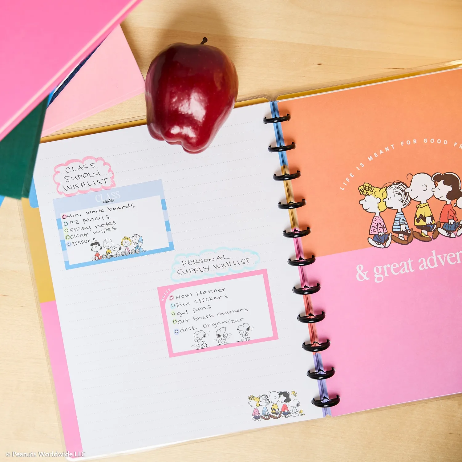 Happy Planner Peanuts carnet pointillé Big 60 feuilles Snoopy
