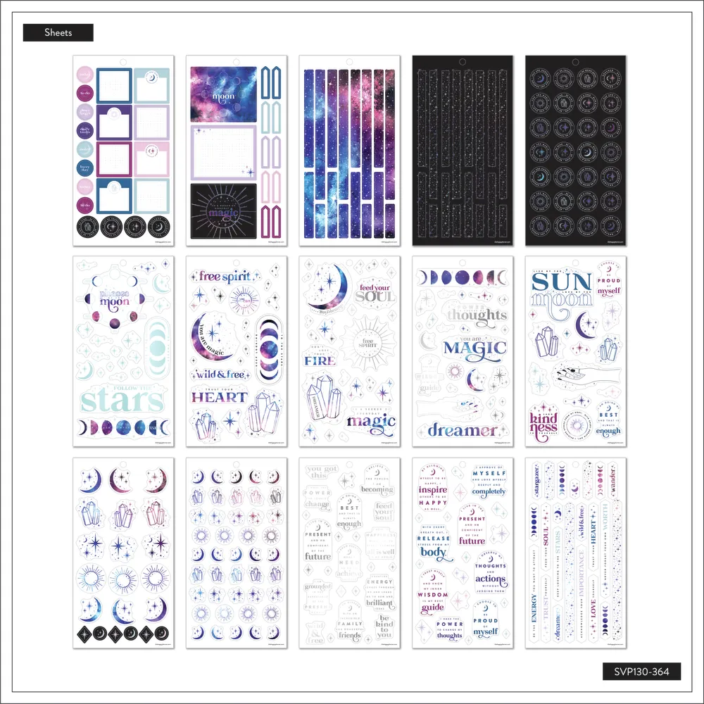 Happy Planner Stargazer Magic stickers 557 nuit