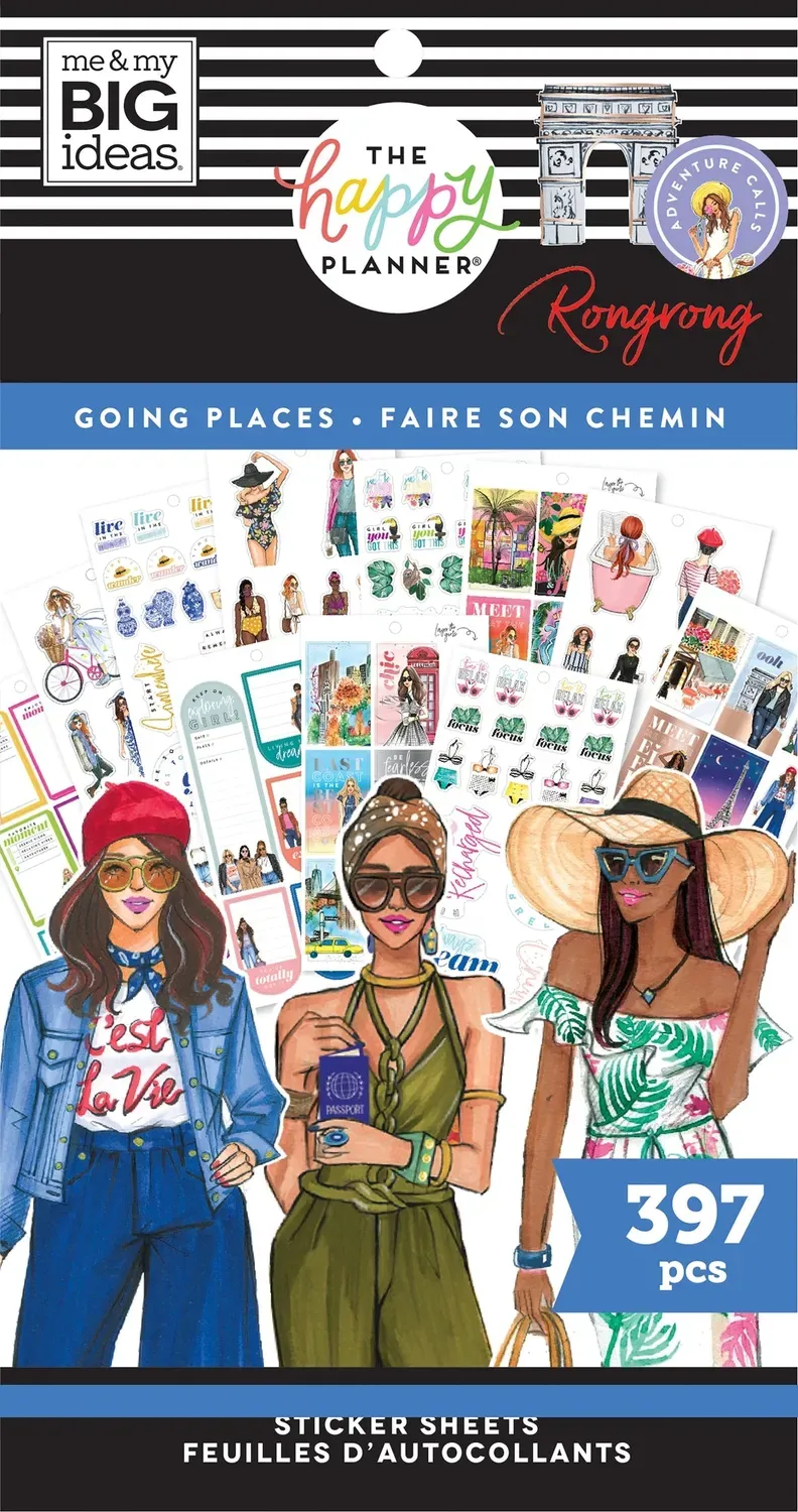 Happy Planner Rongrong Travel stickers voyage 397 pièces