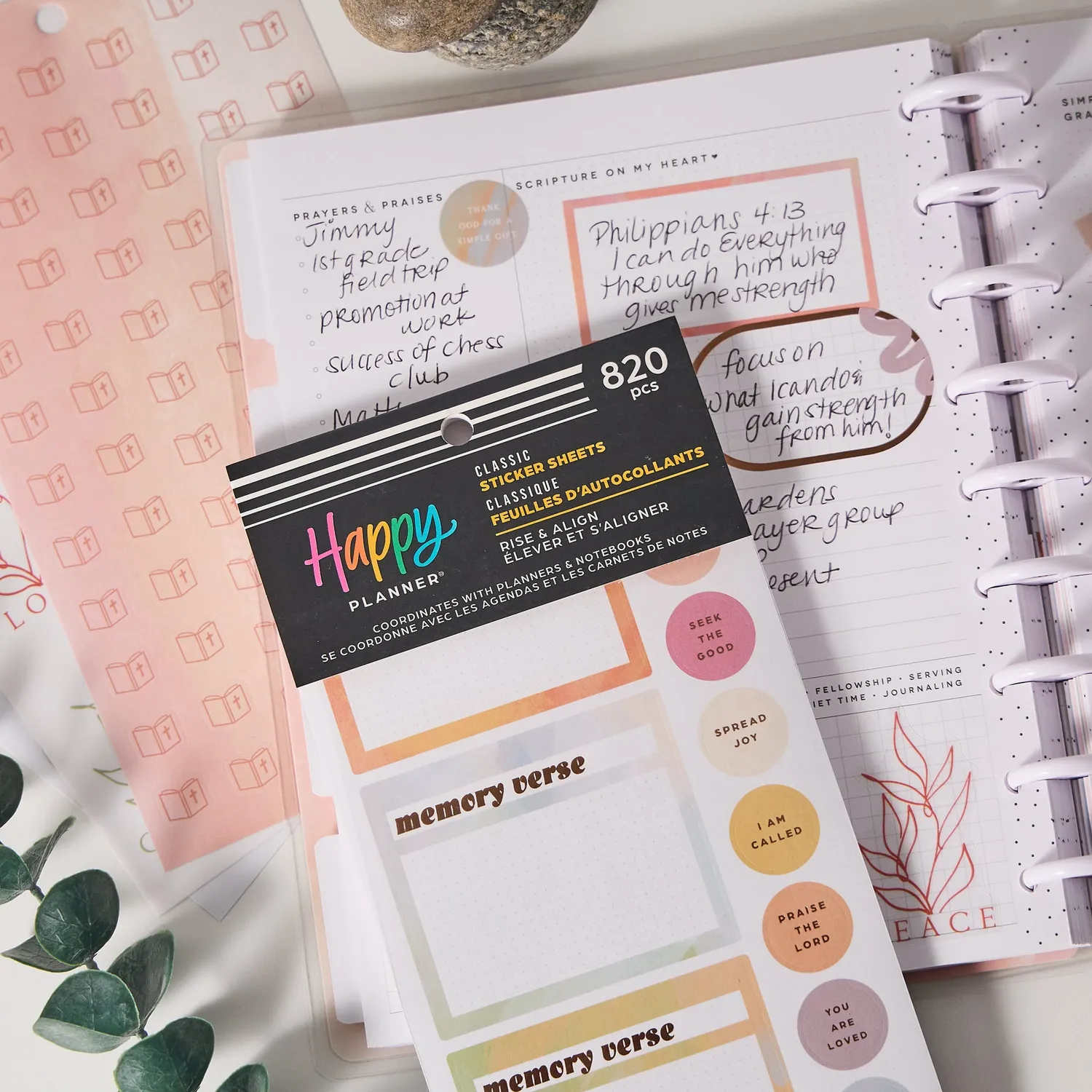 Happy Planner Rise Align Foi autocollants 30 planches neutre