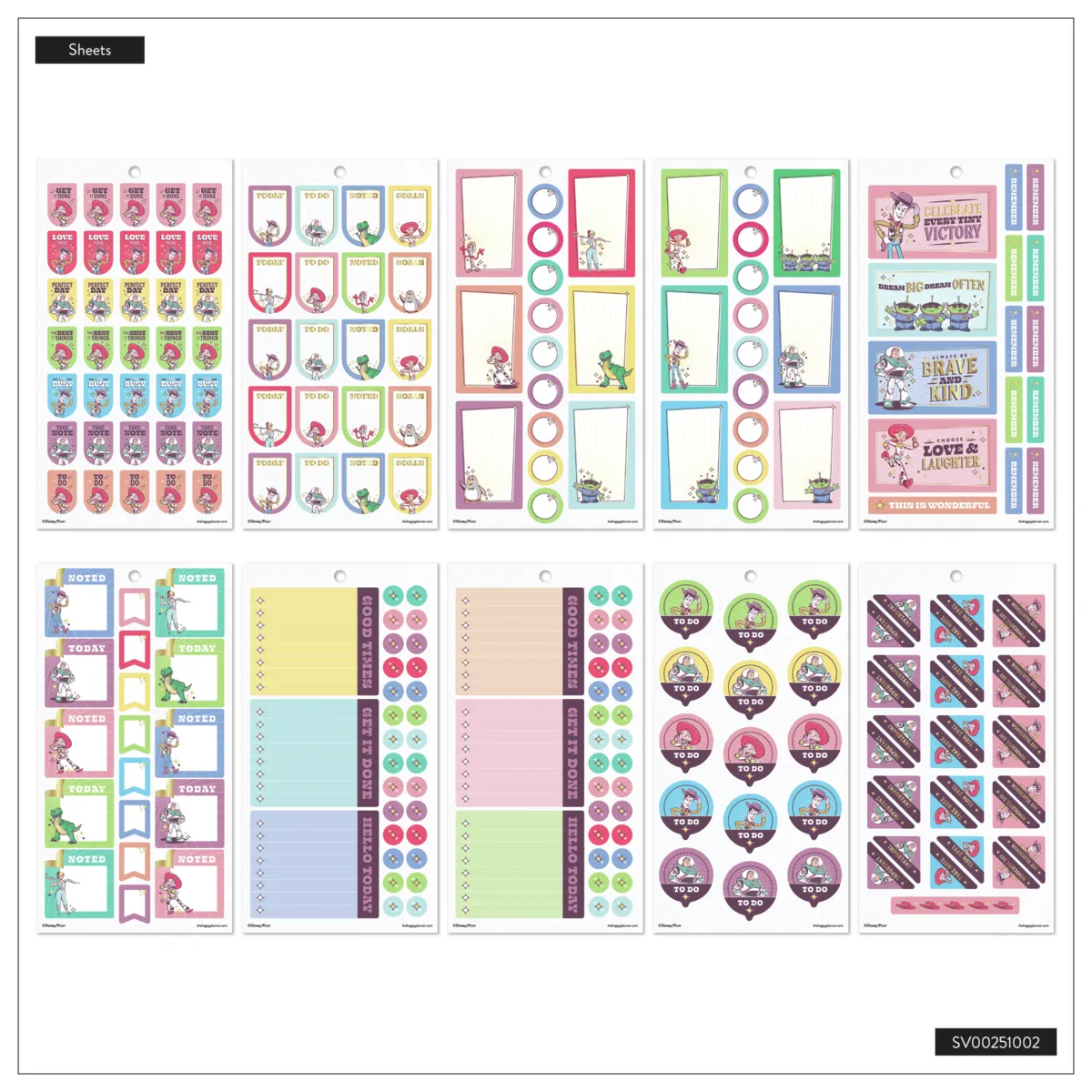 Happy Planner Toy Story 30 ans stickers Classic 570 doré