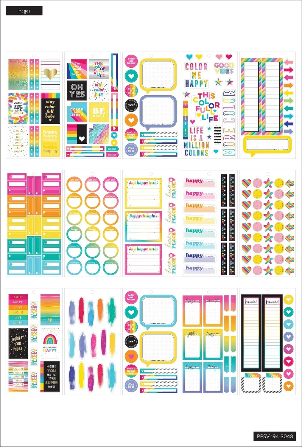 Happy Planner Color Me Happy stickers Classic 561 couleur