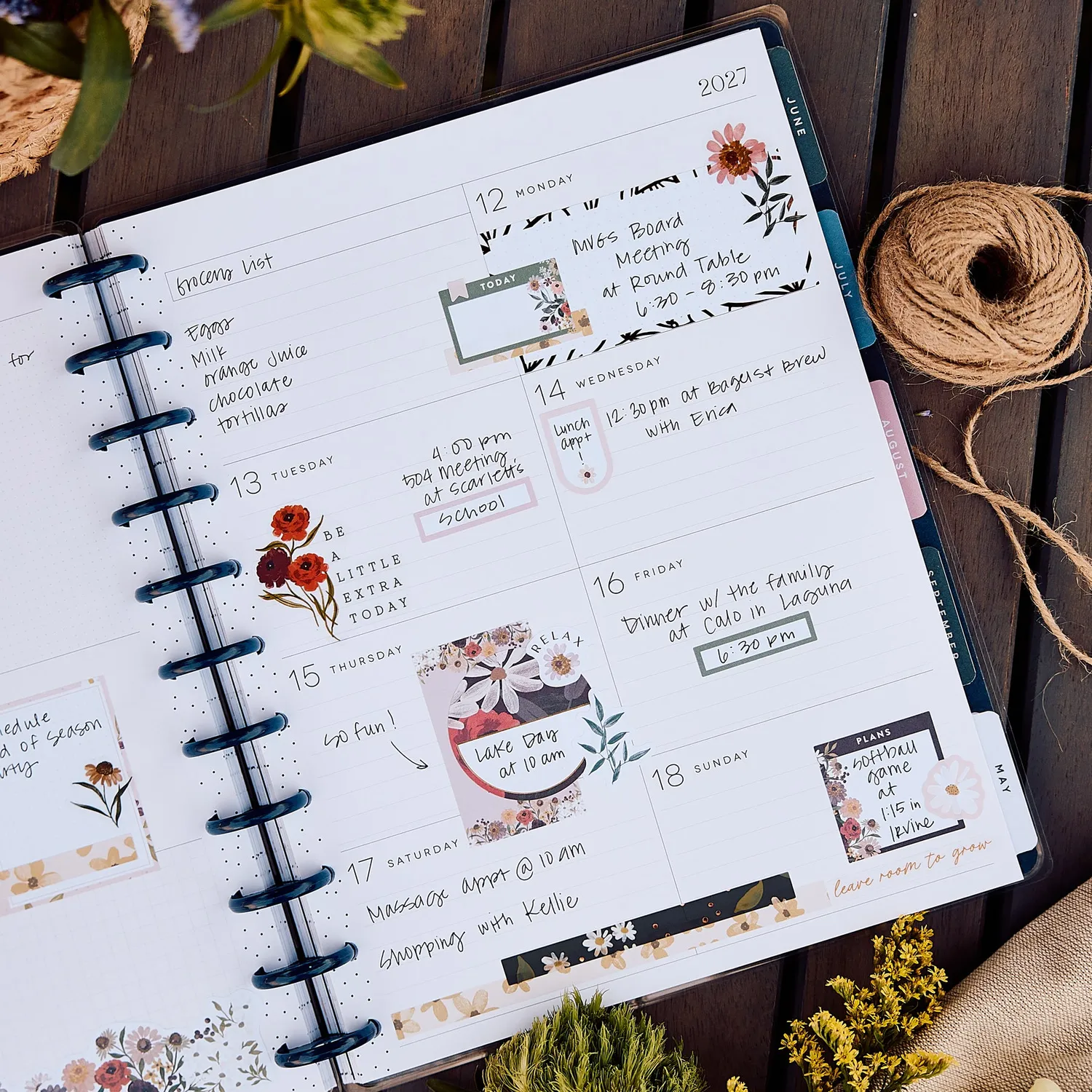 Happy Planner Wildflower Daydream 2027 agenda Big dashboard floral