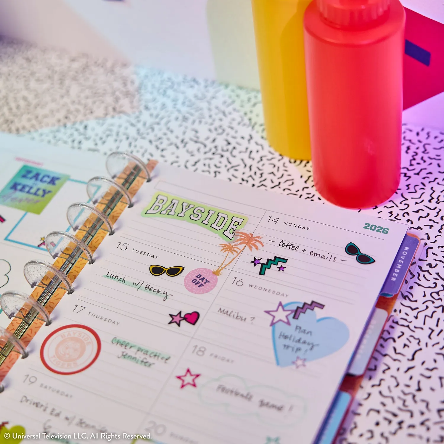 Happy Planner Saved By The Bell agenda dashboard 2026-2027