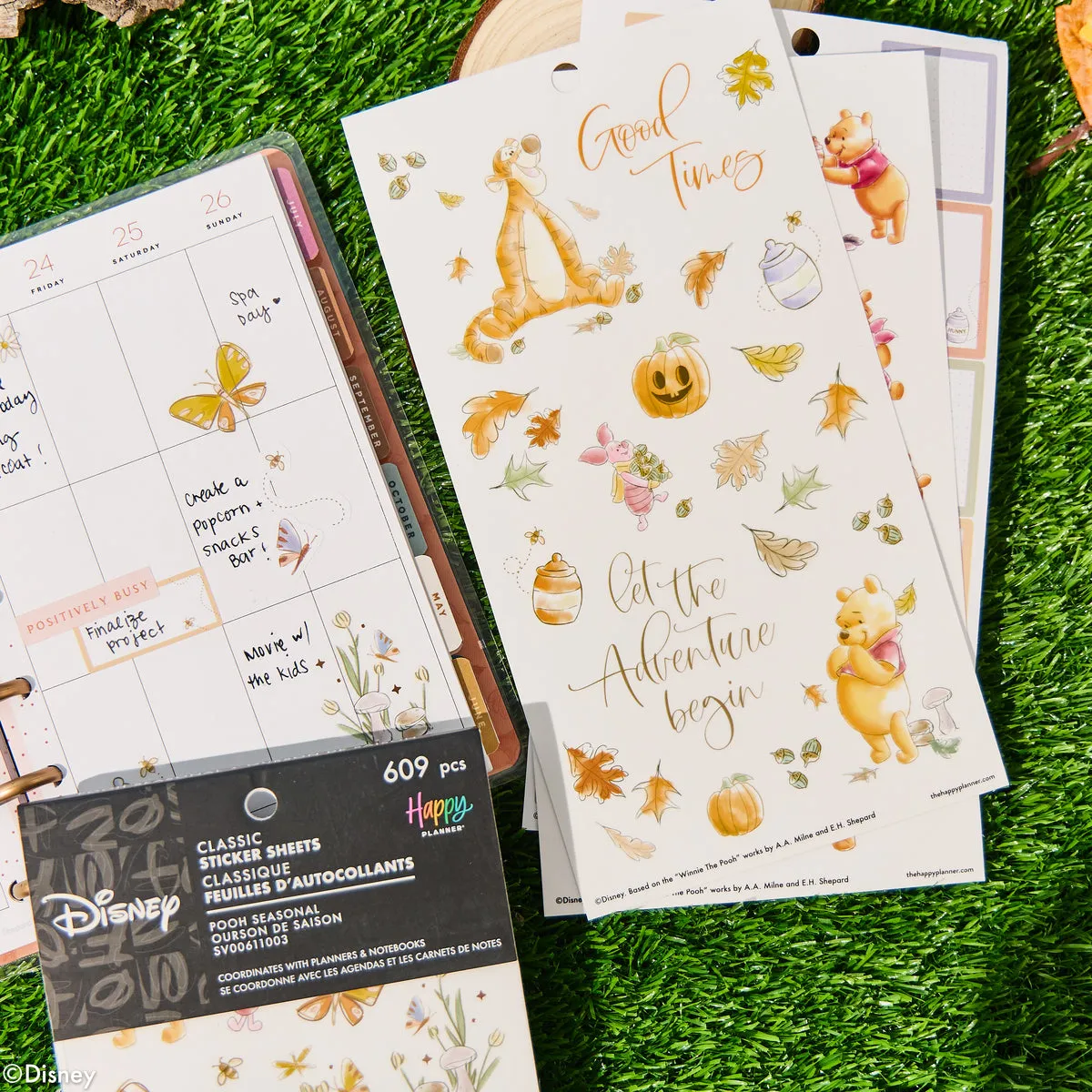 Happy Planner Disney Winnie the Pooh carnet stickers Classic 609 saisonnier