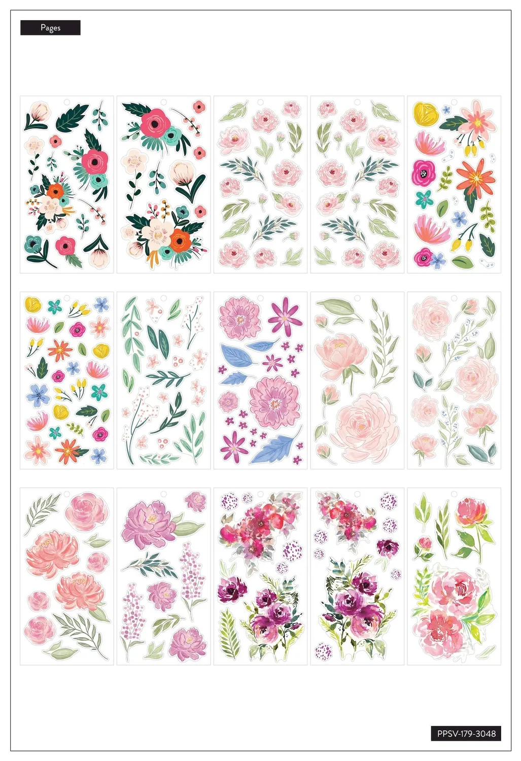 Happy Planner Flowers Classic stickers 372 pièces floral