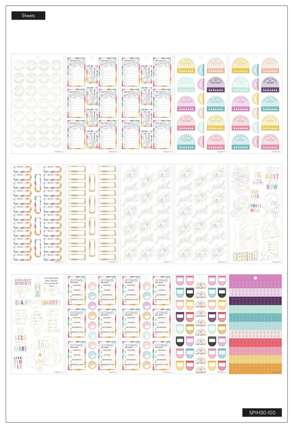 Happy Planner Value Pack Save Now Spend Later stickers budget
