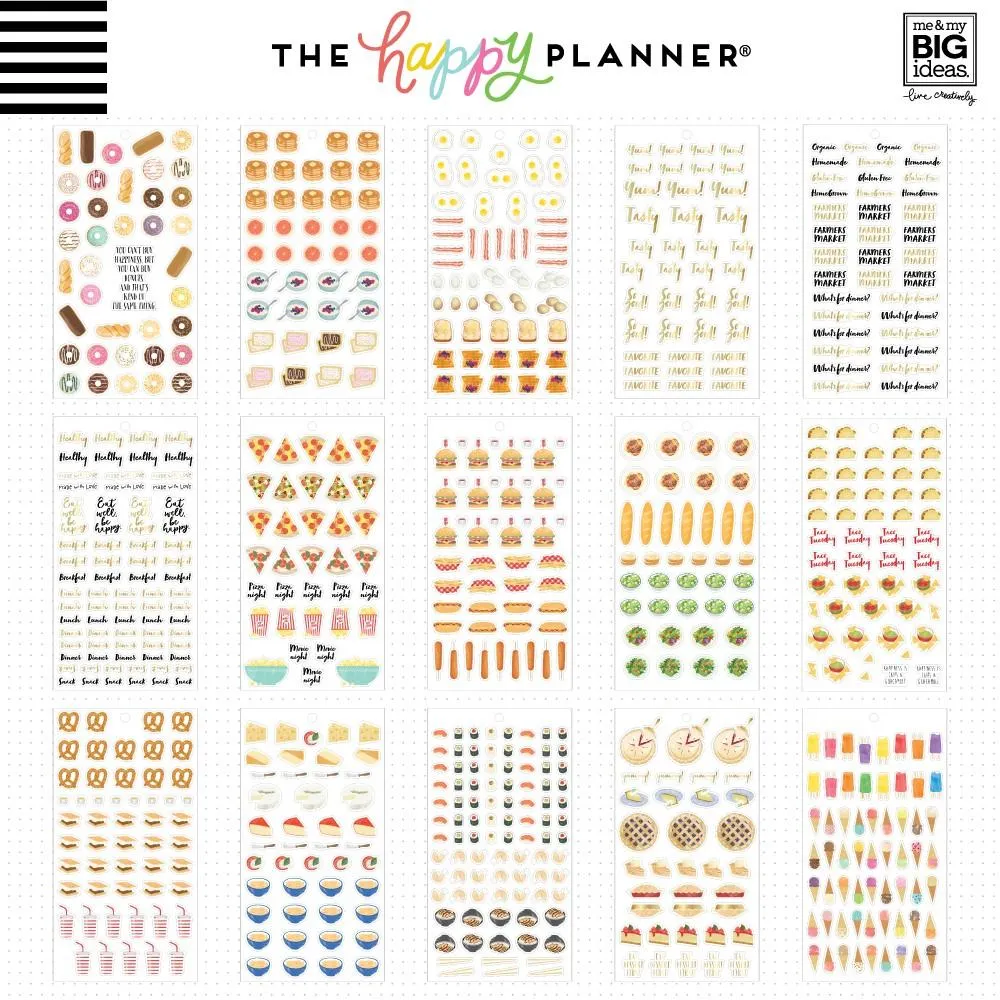 Happy Planner Value Pack Food stickers 1551 autocollants cuisine