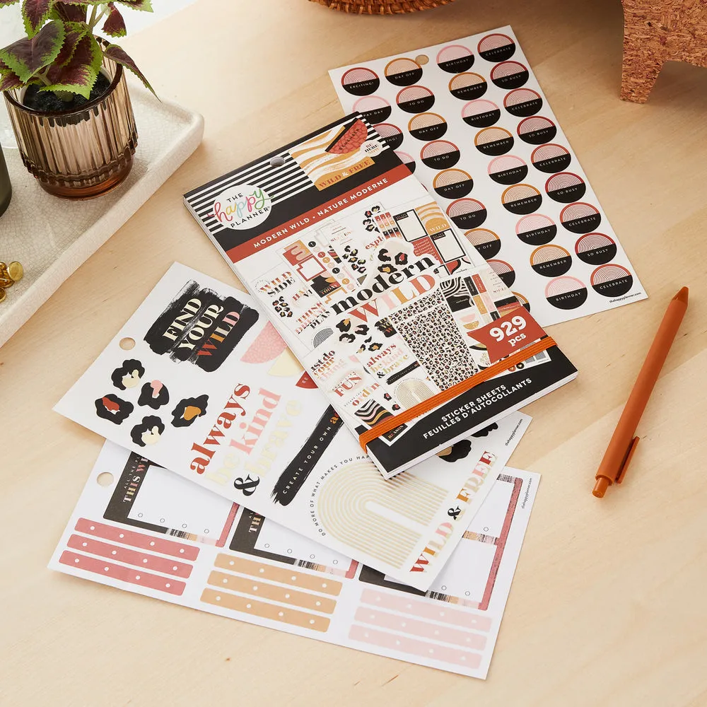 Happy Planner Modern Wild autocollants x929 imprimé animal