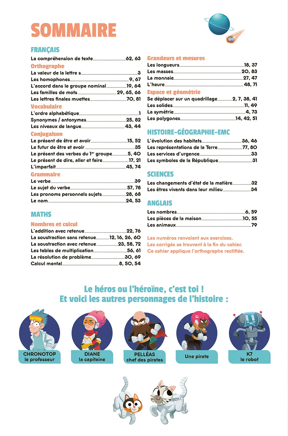 Les Incollables héros CE1-CE2 cahier de vacances 7-8 ans