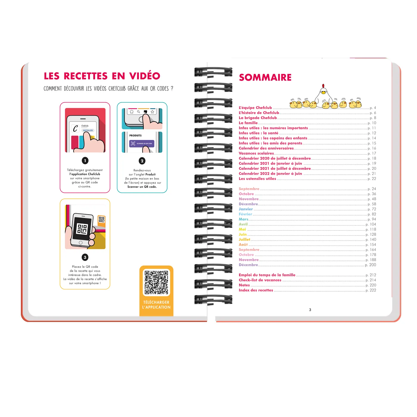 Frigobloc Chefclub L'officiel 2021-2022 agenda recettes famille