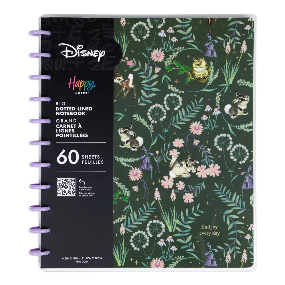 Happy Planner Bambi Springtime carnet Big pointillé ligné 60 feuilles