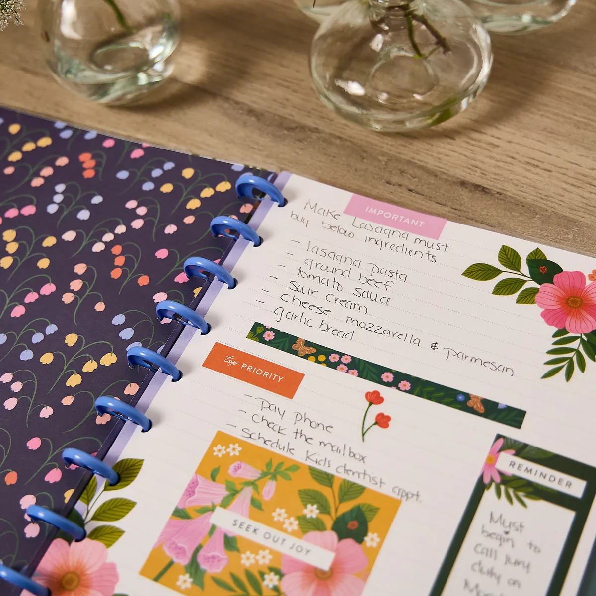 Happy Planner Midnight Meadow carnet classic 60 feuilles pointillé