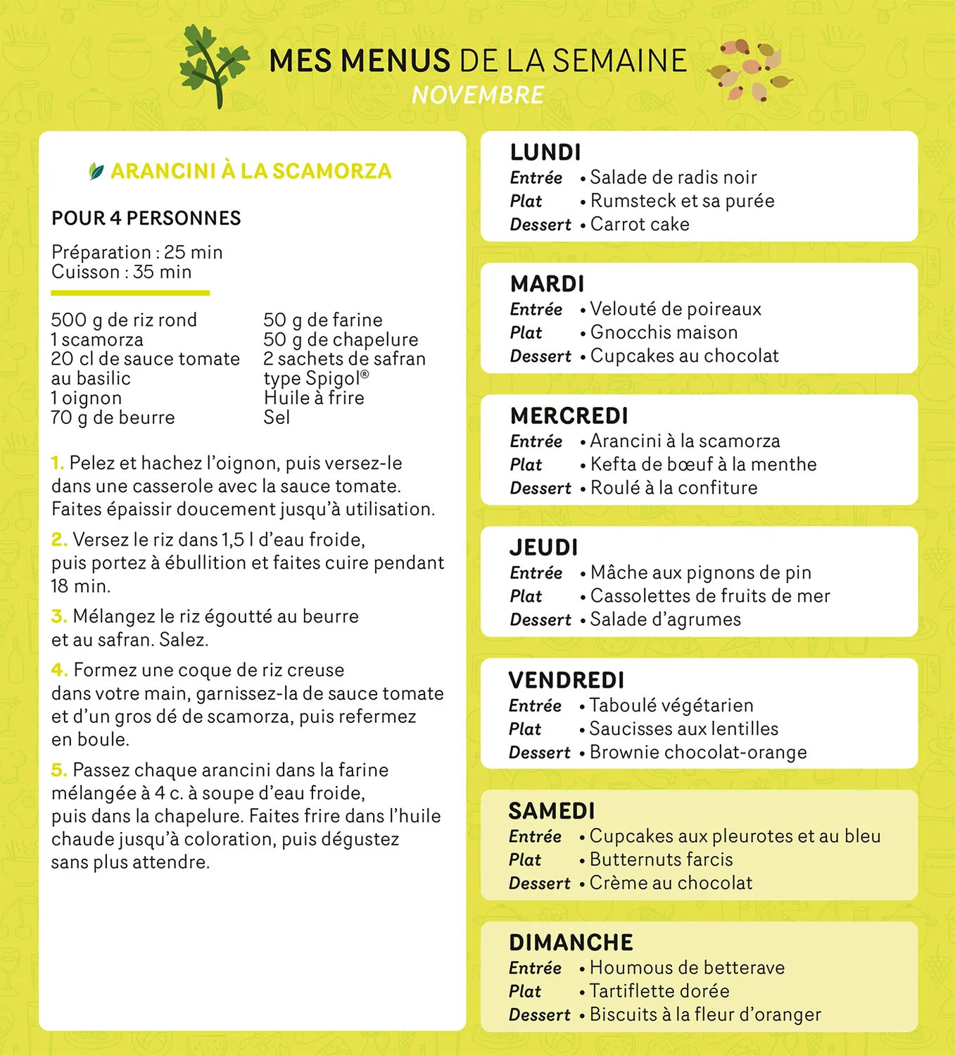 Frigobloc Hebdomadaire 2027 calendrier familial menus 16 mois