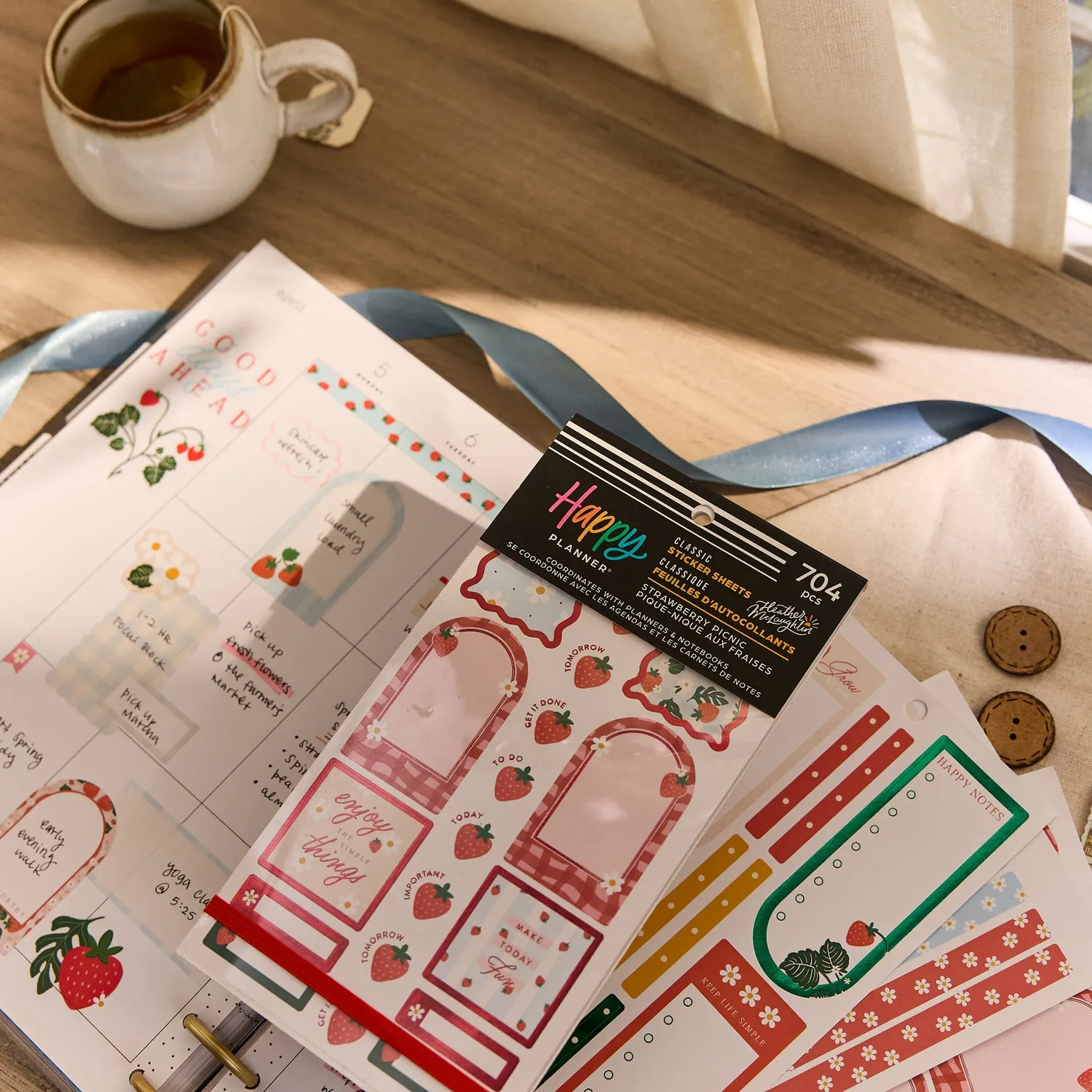 Happy Planner Strawberry Picnic autocollants 30 feuilles fraise